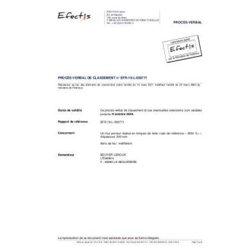 PV Feu bgv'3+ + isolation extérieure REI60 5t n°EFR19000771 ext 20-1