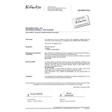 PV Feu bgv'thermo et Fixbric + labelrock eps mini 80+10 REI60 n°EFR-19-004487