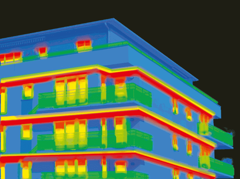Simulation de thermographie des bâtiments.